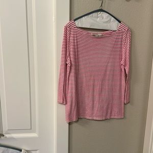 Pink and white 3/4 long sleeve t shirt
